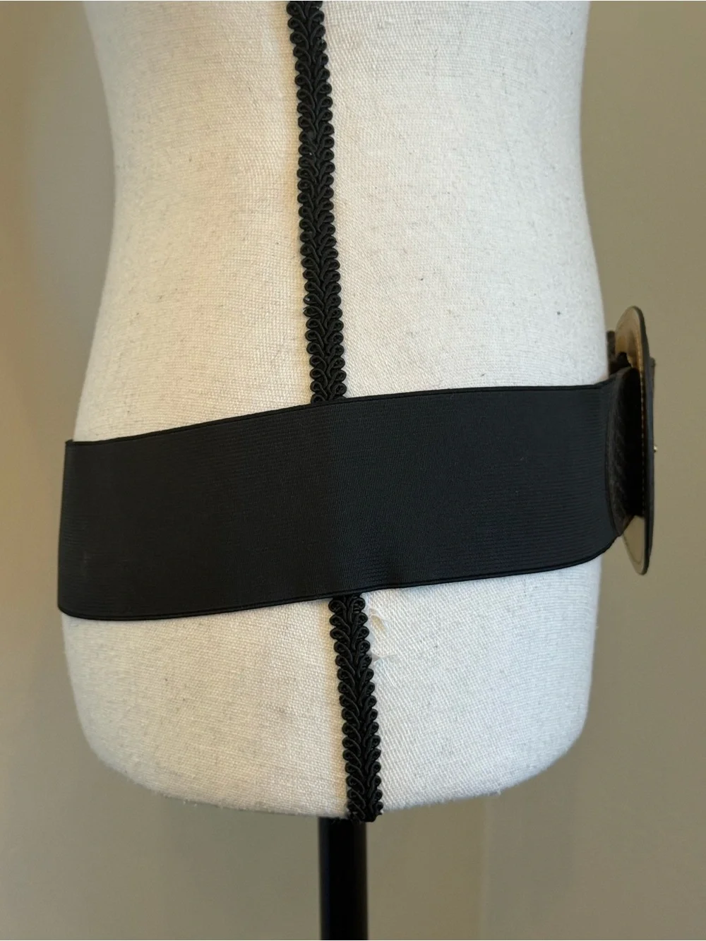 Guess Black Stretch Waist Belt Faux Snakeskin Wide Elastic Belt M/L